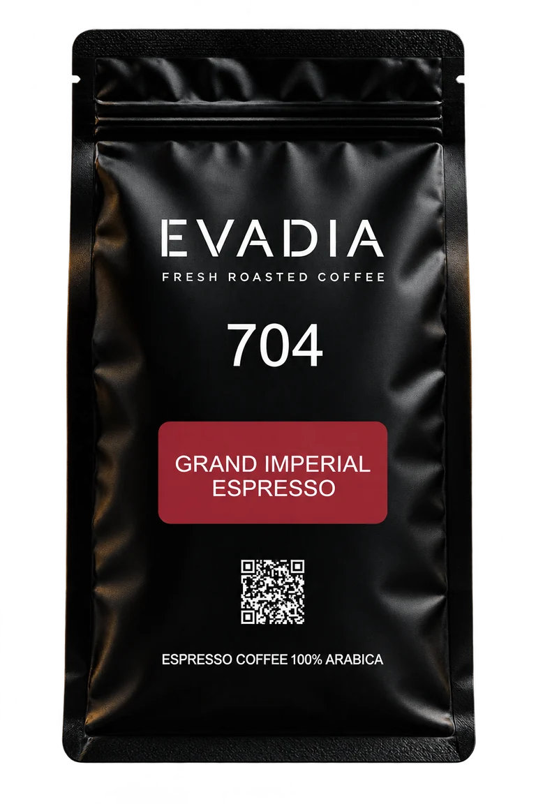 EVADIA Grand Imperial Espresso 704 — кофе под молоко, бордовая этикетка